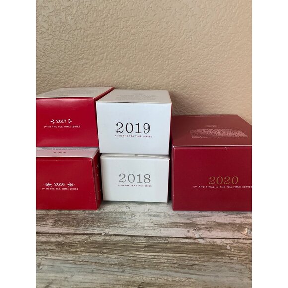 Set of 5 Hallmark Keepsake "Tea Time" Ornaments 2016 - 2020 NEW in Box - Picture 2 of 16